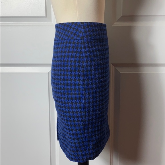 Ann Taylor petite houndstooth blue wool twill - Picture 6 of 13